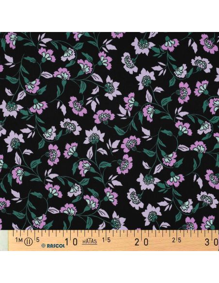 Zware stretch viscose stof Rosella - Zwart