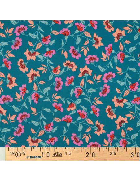 Zware stretch viscose stof Rosella - Petrol blauw