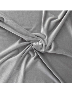 Stretch fluweel stof - Zilver