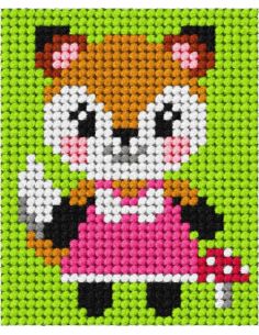 Canvas kit kind - Kleine vos met paddenstoel