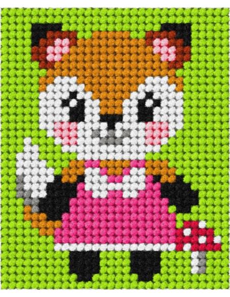 Canvas kit kind - Kleine vos met paddenstoel