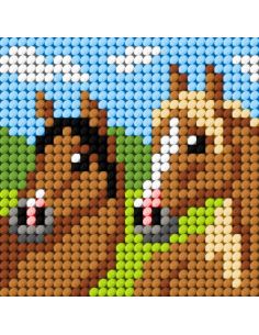 Canvas kit voor kinderen - De 2 paarden