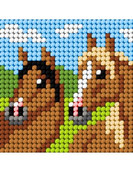 Canvas kit voor kinderen - De 2 paarden