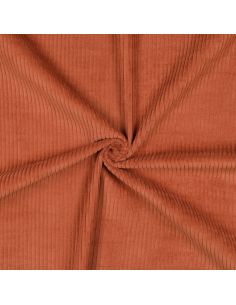 Katoenen ribfluweel stof - Terracotta