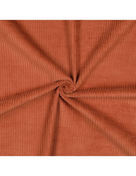 Katoenen ribfluweel stof - Terracotta