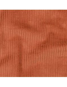 Katoenen ribfluweel stof - Terracotta 2