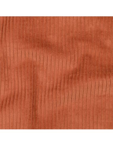 Katoenen ribfluweel stof - Terracotta