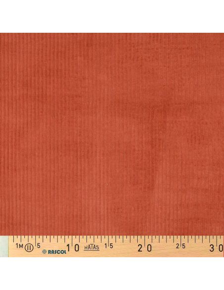 Katoenen ribfluweel stof - Terracotta