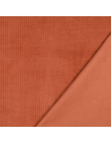 Katoenen ribfluweel stof - Terracotta