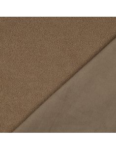 Dubbelzijdige Teddy-fleece stof - Mocha