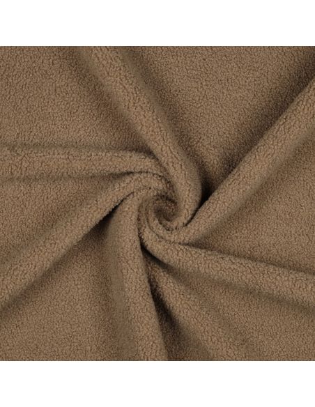 Dubbelzijdige Teddy-fleece stof - Mocha