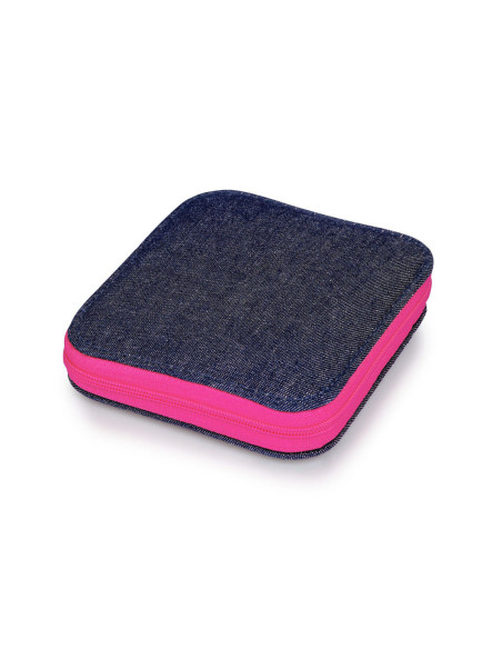 Naaibenodigdheden - Jeans met fuchsia ritssluiting