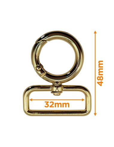 Ronde draaibare musketonhaak - Goud 32 x 20 mm