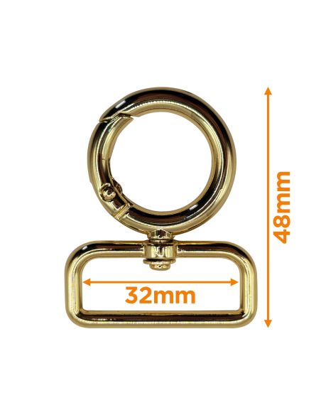 Ronde draaibare musketonhaak - Goud 32 x 20 mm