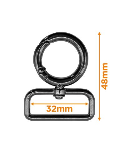 Ronde draaibare musketonhaak - Geweerloop 32 x 20 mm