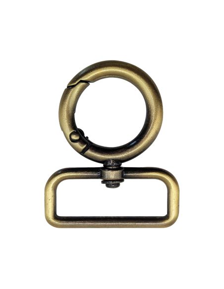 Ronde draaibare musketonhaak - Brons 32 x 20 mm