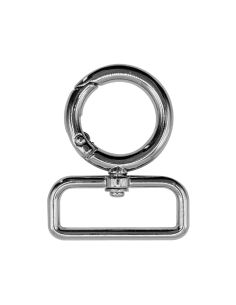 Ronde draaibare musketonhaak - Zilver 32 x 20 mm