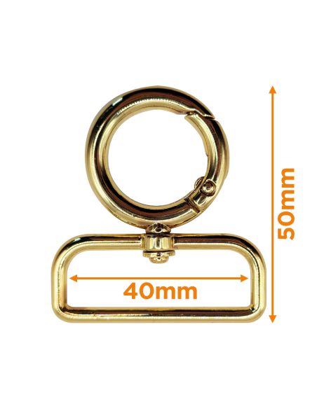 Ronde draaibare musketonhaak - Goud 40 x 20 mm