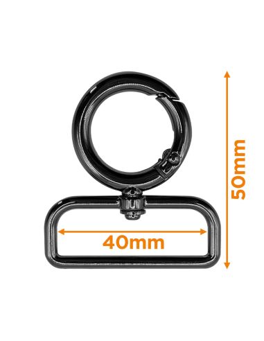 Ronde draaibare musketonhaak - Geweerloop 40 x 20 mm