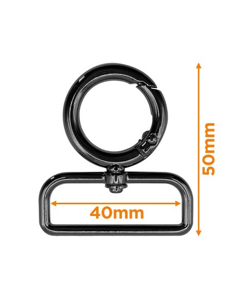 Ronde draaibare musketonhaak - Geweerloop 40 x 20 mm