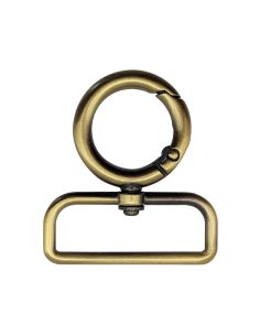 Ronde draaibare musketonhaak - Brons 40 x 20 mm