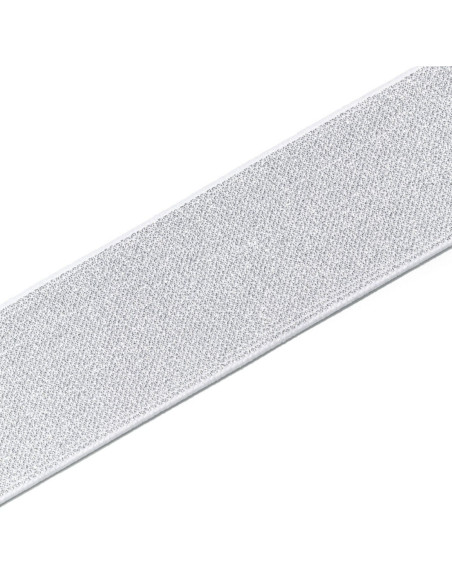 Elastiek Kleur wit en zilver 50 mm