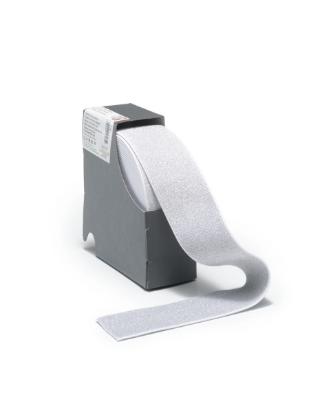 Elastiek Kleur wit en zilver 50 mm