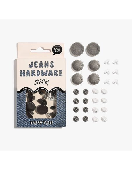 Jeans knopen en klinknagels set - Tin