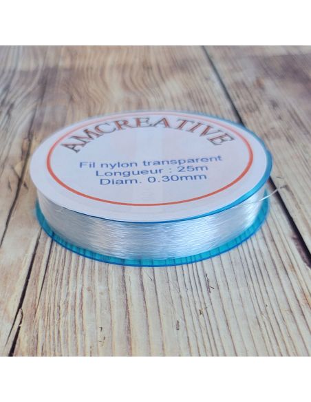 Nylon draad voor kralen 0,30 mm - Transparant