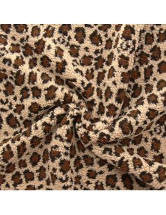 Teddy-stof luipaard - Donkerbeige
