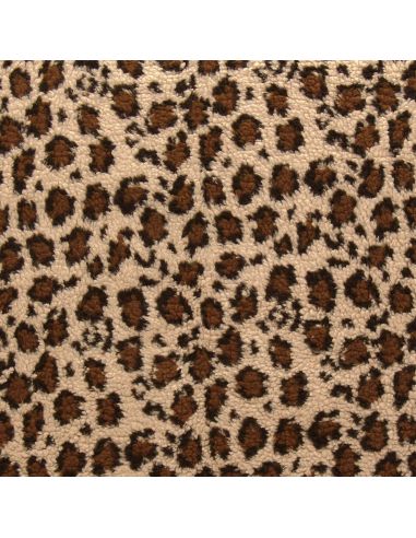 Teddy-stof luipaard - Donkerbeige