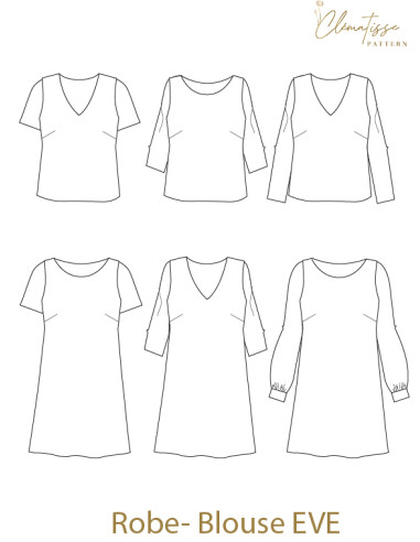 Eve blouse-jurk patroon - Clématisse patroon