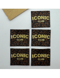 Set van 5 geweven labels om te naaien Iconic Club 2