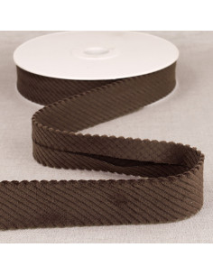 Ribfluweel met brede ribbels - Chocolade