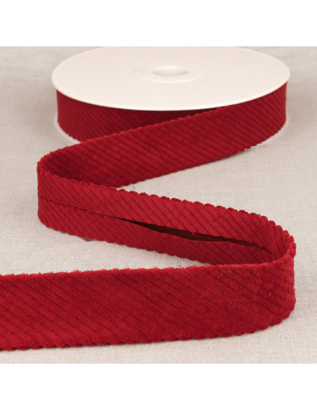 Ribfluweel met brede ribbels - Rood