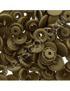 Zakje met 25 ronde KAM hars drukknopen - Brons