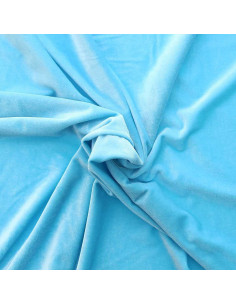 Stretch fluweel stof - Aqua blauw
