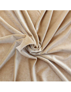 Stretch fluweel stof - Beige