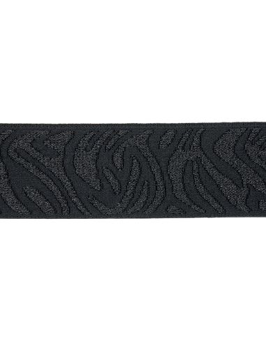 Elastiek zebra - Zwart en zwart lurex