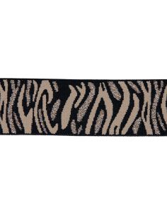 Elastische zebra - Beige en bruin met zilveren lurex 2