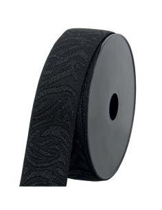 Elastiek zebra - Zwart en zwart lurex