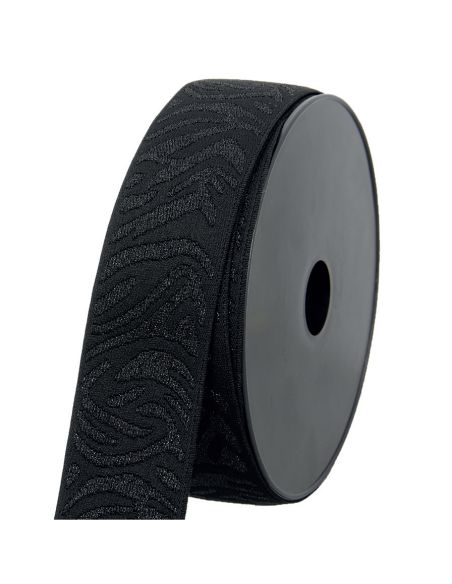 Elastiek zebra - Zwart en zwart lurex