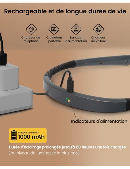 Oplaadbare handsfree nek-lamp Rascol