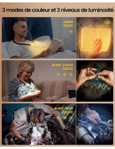 Oplaadbare handsfree nek-lamp Rascol