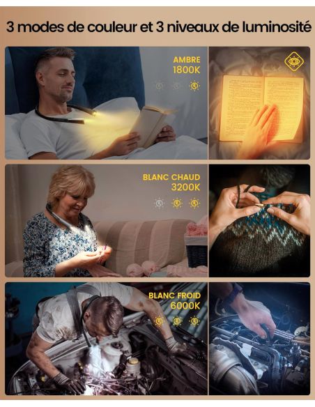Oplaadbare handsfree nek-lamp Rascol