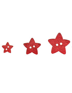 Twee-gats knoop ster glitter - Rood