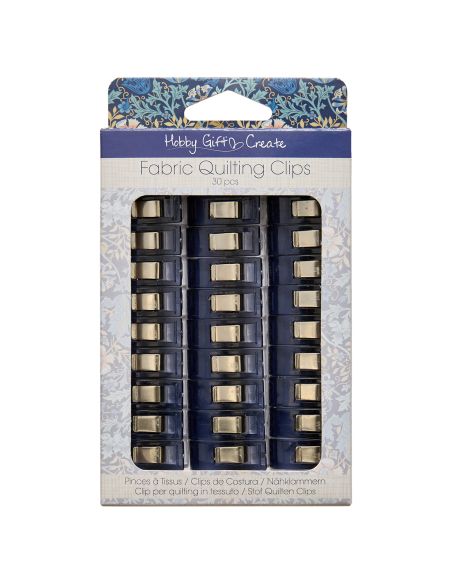 Set van 30 stoffen knijpers - Collectie blauwe bloemen