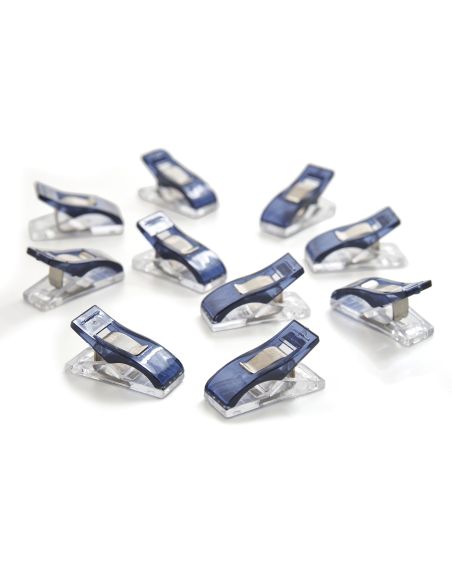 Set van 30 stoffen knijpers - Collectie blauwe bloemen