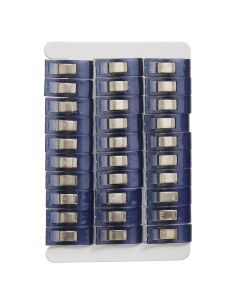 Set van 30 stoffen knijpers - Collectie blauwe bloemen 2