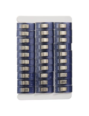 Set van 30 stoffen knijpers - Collectie blauwe bloemen